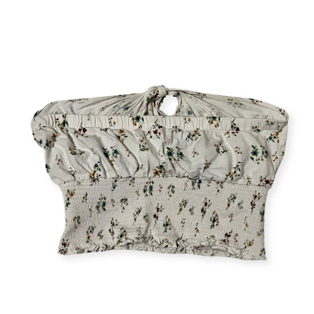 White Floral Tube Top